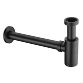 Fossa Steel Bottle Trap for Wash basins | Bottle Trap With Wall Flange and 12 Inches Pipe | Black Finish (Stainless Steel) Black - Fossa Home